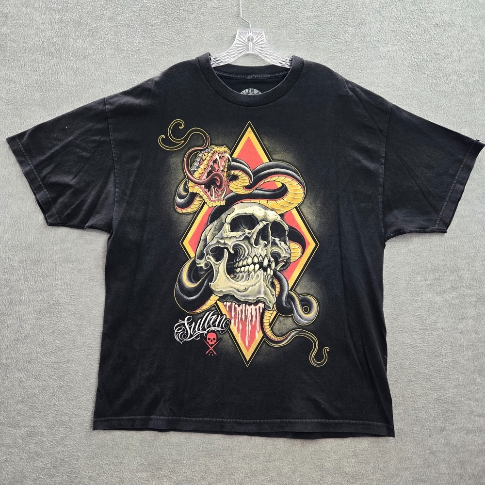 Sullen Men Shirt 2XL Black Adam Hays Cobra Viper Skull Ink Logo Graphic Tee